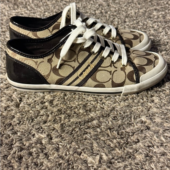 Coach Shoes - Coach Women's FOLLY classic Tan and Black Signature Sneakers